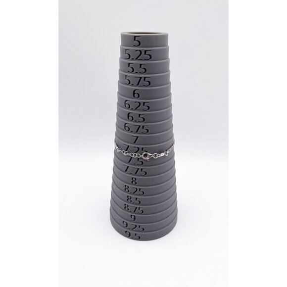 Dyadema Italy Sterling Silver Sideways Cross Bracelet Adjustable Crystal Accent - Picture 4 of 6